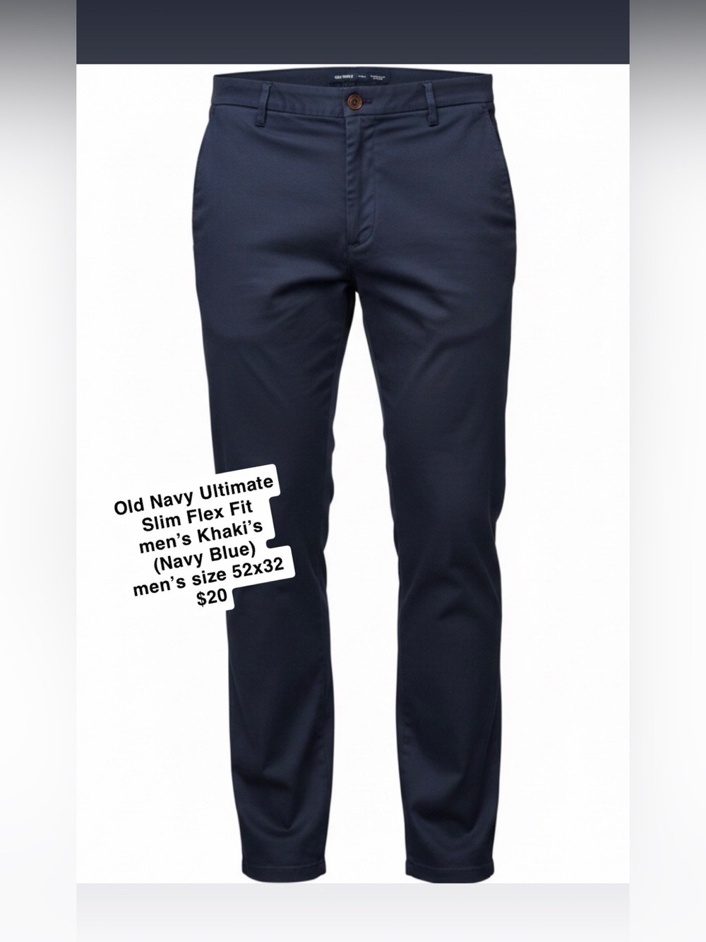 Old Navy Men’s Slim Flex Chinos - Navy Blue - Picture 1 of 1